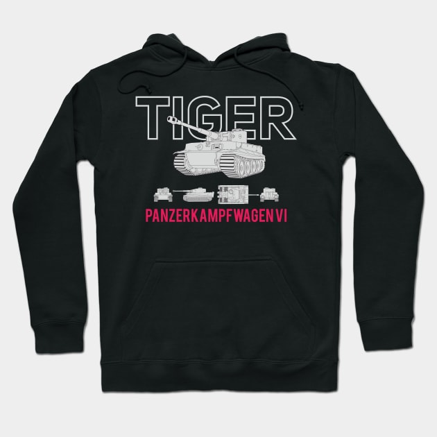 The famous German Panzer 6 Tiger tank Hoodie by FAawRay